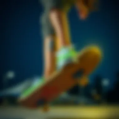 Skater performing tricks in green Vans
