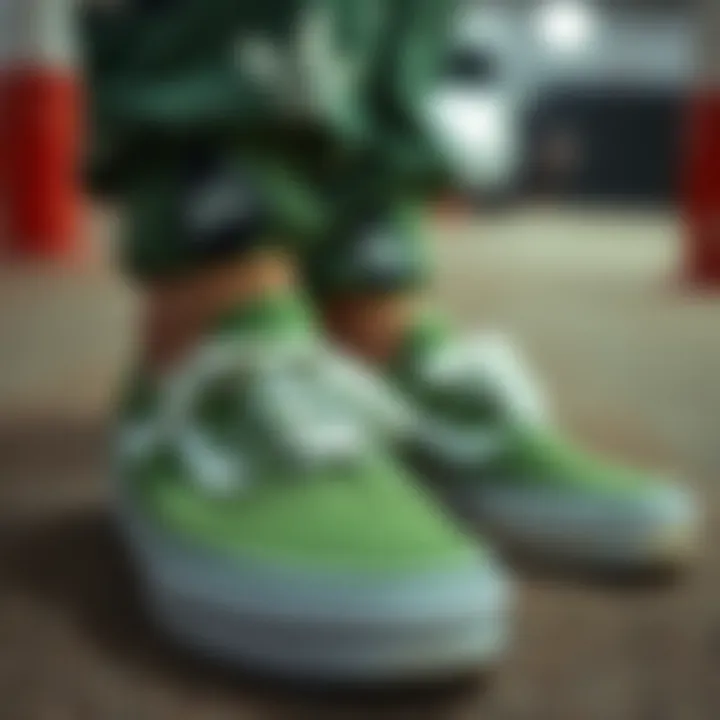 Sustainable materials used in green Vans footwear
