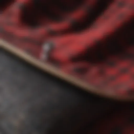 Rich texture of red and black flannel fabric