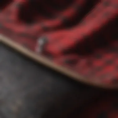 The Rich Texture of Flannel Rich texture of red and black flannel fabric