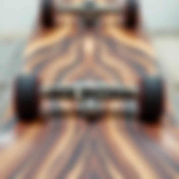 Deck Material of Battleaxe Longboard Detailed view of the Battleaxe longboard's deck material