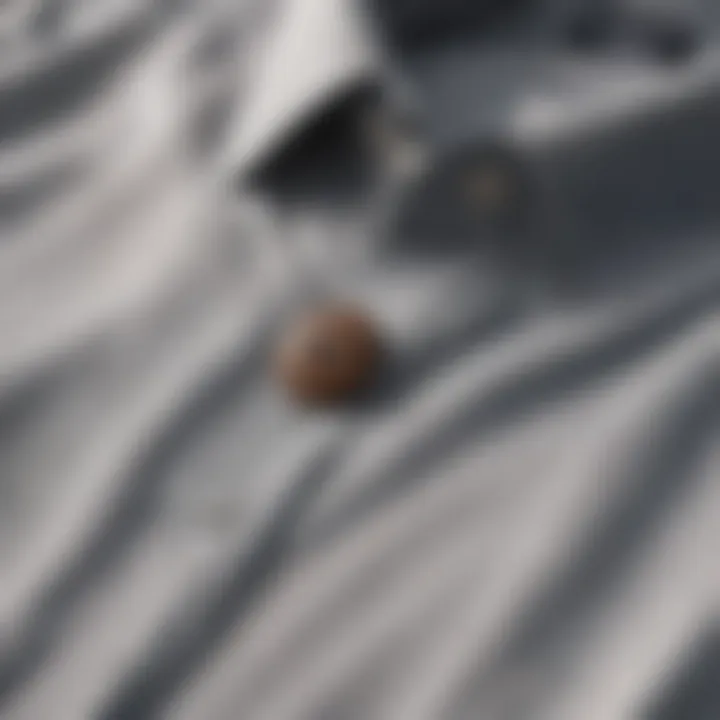 Close-up of fabric texture showcasing the quality of a button-down shirt