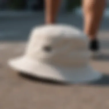 Neutral Shade Bucket Hat An elegant bucket hat in a neutral shade, suitable for casual gatherings.