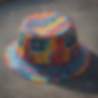 Vibrant Pattern Bucket Hat A stylish bucket hat in a vibrant pattern, perfect for summer outings.
