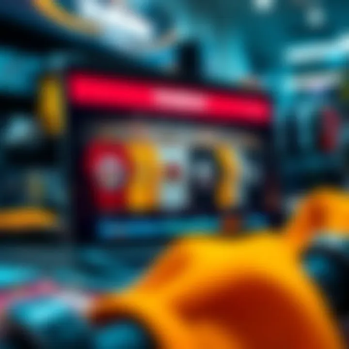 A colorful online shopping interface for graphic tees