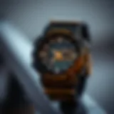 Elegant design of the G-Shock black and gold watch