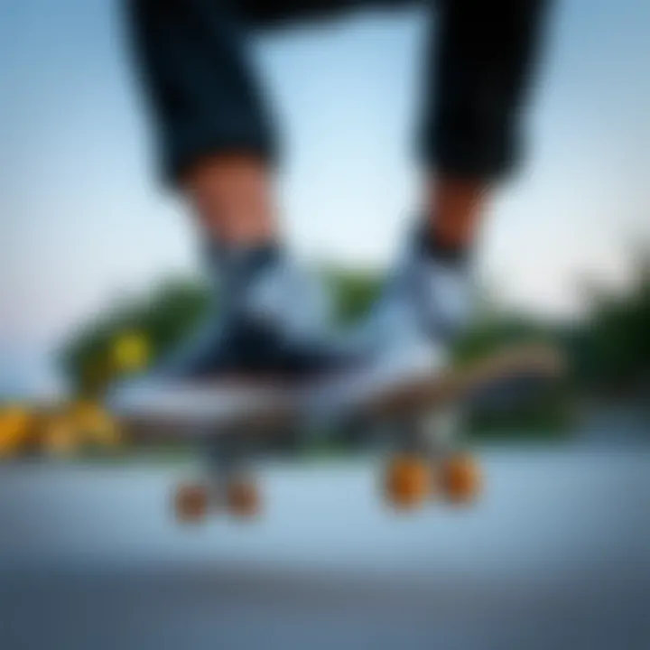 Skateboarding with Converse High Tops