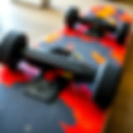 Design Features of Track Bottoms Detailed view of various skateboard track bottoms highlighting design features