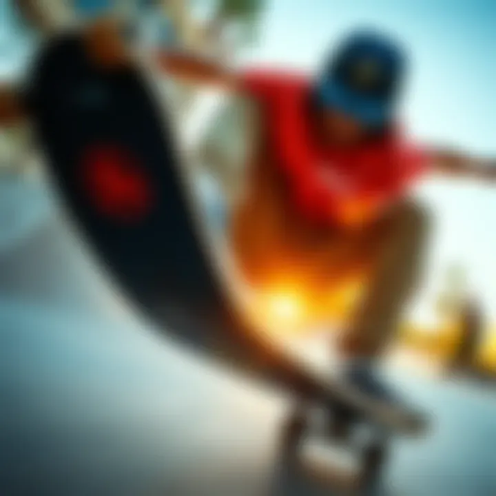 Techniques Influenced by Track Bottoms Skater demonstrating techniques influenced by track bottom design