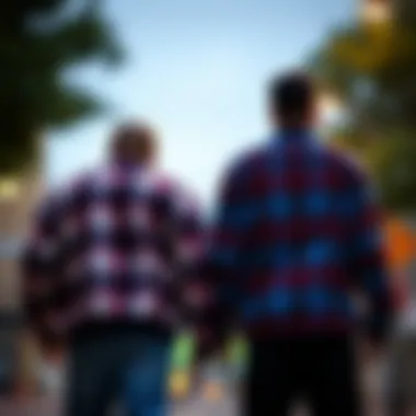 A side-by-side comparison of a traditional and modern fluffy flannel jacket
