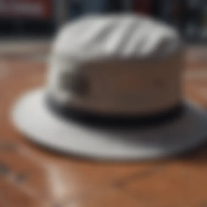 Close-up of the material and texture of a Hankley bucket hat