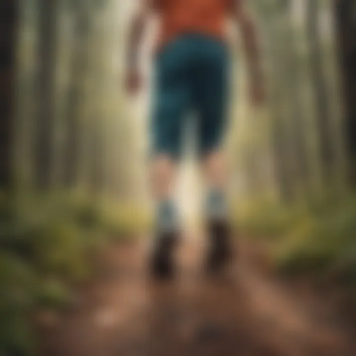 A person running through a vibrant forest landscape