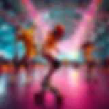 Vibrant Roller Skating Scene Vibrant roller skating scene featuring Pokémon-inspired aesthetics