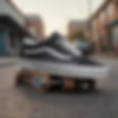 Classic Vans in Skate Culture Classic Vans sneakers on a skateboard