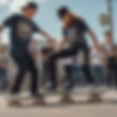 A group of skaters showcasing their style