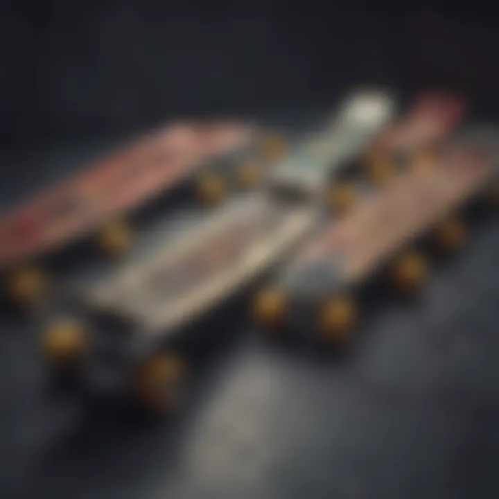 Various Mongoose skateboard models lined up
