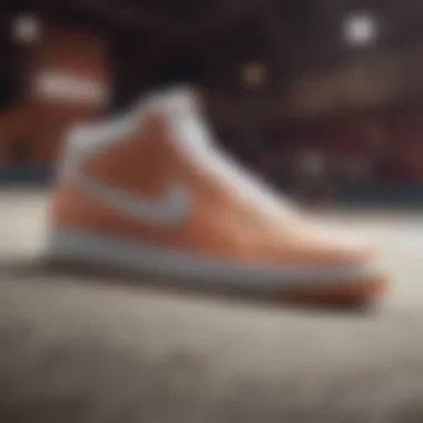 Unique Design Features of Nike Court Vision Alta Close-up of the shoe's unique design features and materials