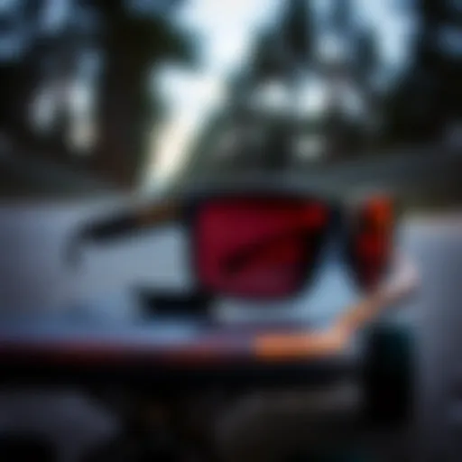 Stylish Oakley Gascan sunglasses displayed on a skateboard