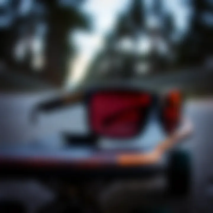 Stylish Oakley Gascan sunglasses displayed on a skateboard