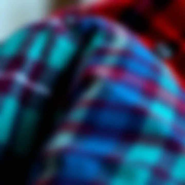 Close-up of plaid flannel fabric showcasing its texture and design