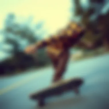 Plaid flannel shirt with hood styled on a skateboarder in motion