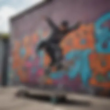 Mural Celebrating Skate Culture A striking mural that embodies the spirit of skate culture.