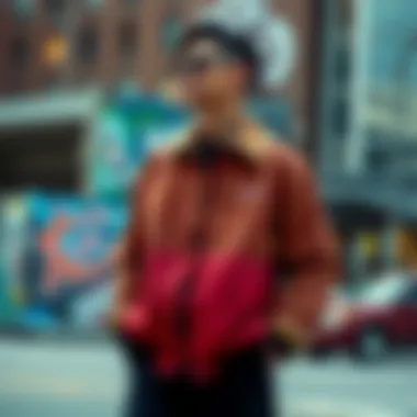 Urban Elegance: RVCA Coach Jacket Stylish RVCA Coach Jacket showcased in an urban setting