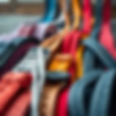 Diverse Styles of Shoelace Belts An array of different shoelace belts displayed creatively