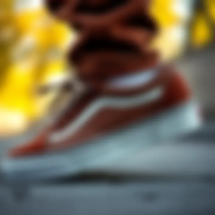 Detailed view of the Vans Old Skool Corduroy showcasing its unique fabric