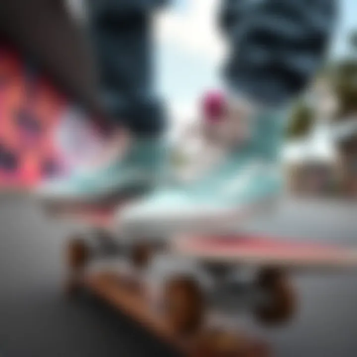 Vans Sk8 Hi MTE 2 Pastel Multi during a skateboarding session