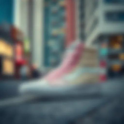 Vans Sk8 Hi MTE 2 Pastel Multi in a vibrant urban setting