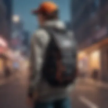 Side Shoulder Backpack in Urban Environment A side shoulder backpack displayed in an urban setting