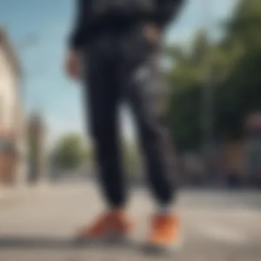 Fashion Meets Functionality Stylish design of Nike fleece track pants paired with casual streetwear.