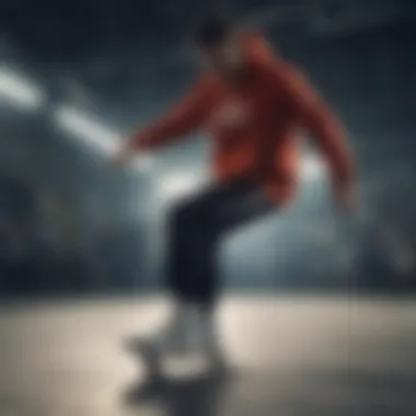 Performance in Action Individual performing a dynamic workout while wearing Nike fleece track pants.