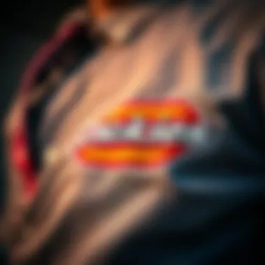 Fabric Texture Highlight Close-up of the fabric texture of the grey Dickies shirt