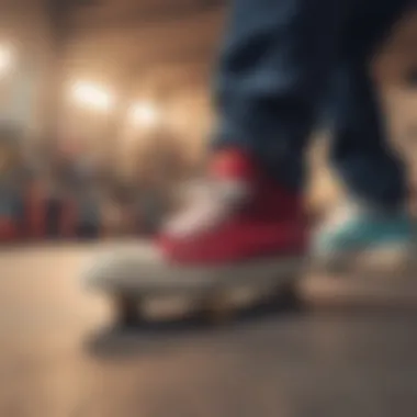 Simple OS Shoes in Skateboarding Culture Skateboarding culture scene featuring Simple OS shoes in action