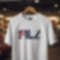 Classic white Fila t-shirt on display