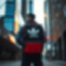 Stylish Trefoil Adidas backpack in urban setting