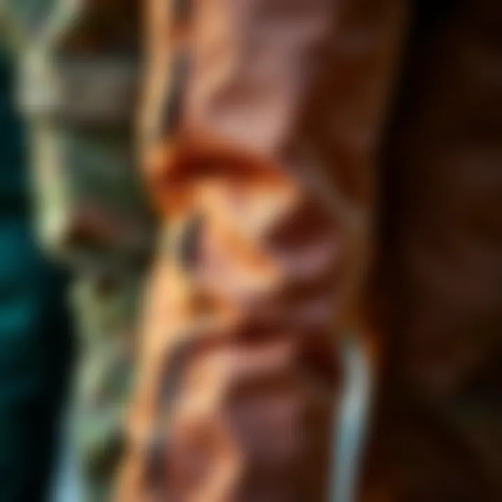 Different fabric textures used in modern cargo pants