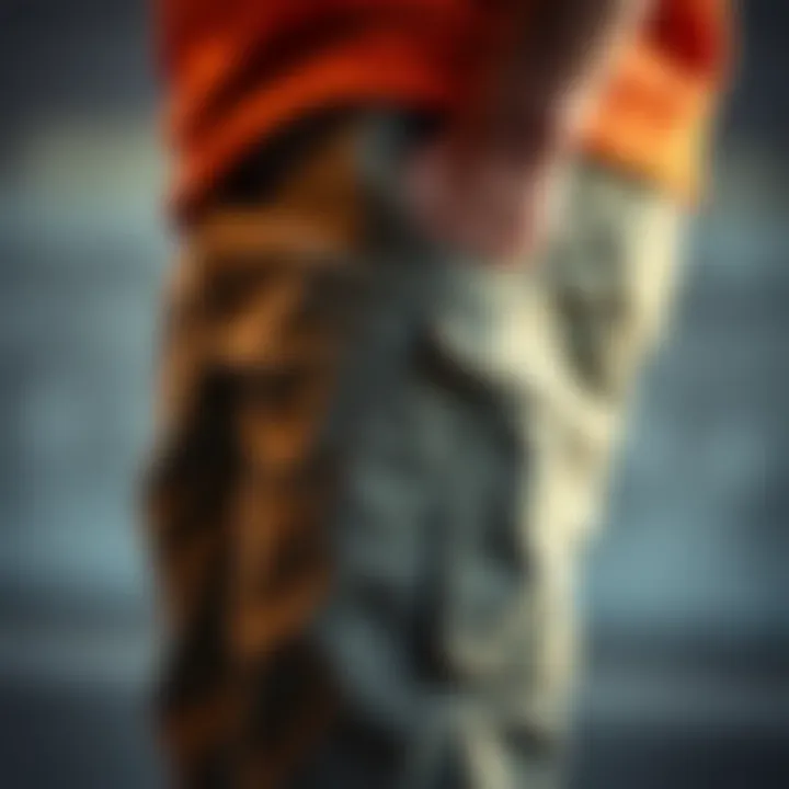 Close-up shot of cargo pant pockets showcasing functionality