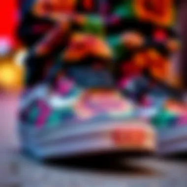 Close-up of Vans tropical shoes highlighting unique design elements