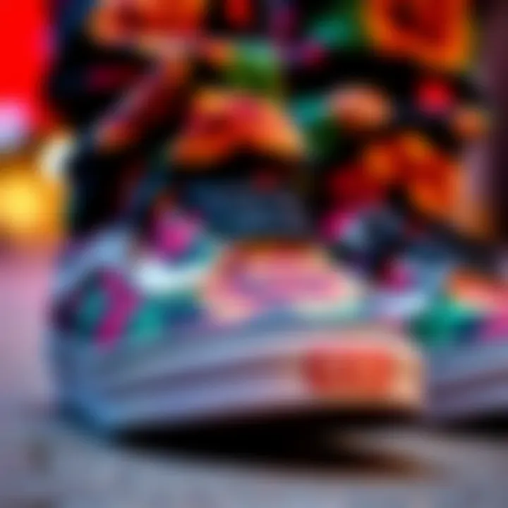Close-up of Vans tropical shoes highlighting unique design elements
