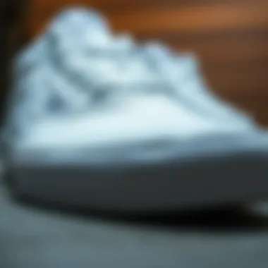 Material and Texture of Vans Hi White Close-up of the material and texture of Vans Hi White