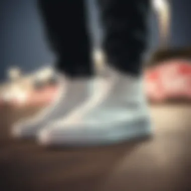 Iconic Silhouette of Vans Hi White Vans Hi White sneakers showcasing their iconic silhouette
