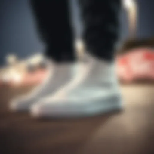 Iconic Silhouette of Vans Hi White Vans Hi White sneakers showcasing their iconic silhouette