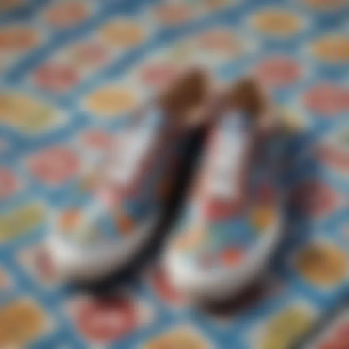 Close-up of the intricate patterns on Vans Loteria shoes