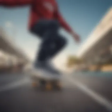 A skater performing tricks wearing Vans Mesh Slip-Ons