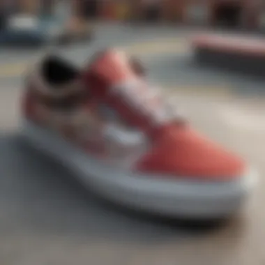 Classic Vans Skate Shoe Design A close-up of a classic Vans skate shoe showcasing its unique design elements.