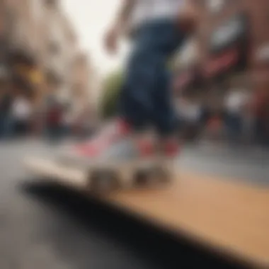 Community and Culture in Skateboarding with Vans A group of skaters gathered, showcasing the community aspect of skate culture with Vans.