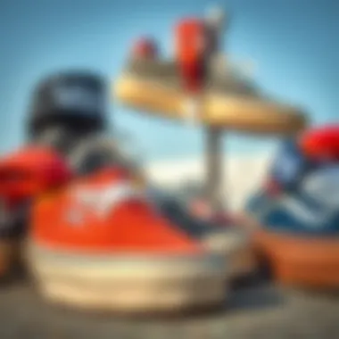 A collection of different models of Vans with straps